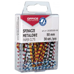 Kancelářské spony, 50 mm, mix barev, 30 ks, blistr - Office Products U18085069-99