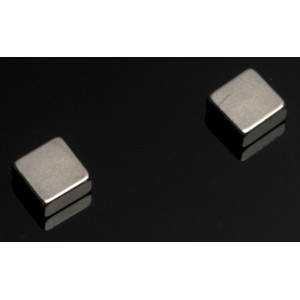 Super silné magnety. kvádr střední, 12 x 12 x 2 mm, stříbrný - 4 ks N90002D