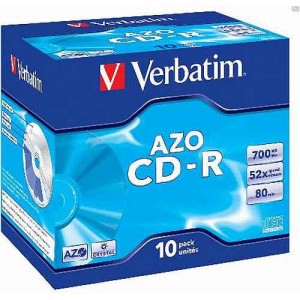 CD-R Verbatim DLP 80 min. 52xCrystal jewel box, 10ks/pack 43327