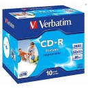 CD-R Verbatim DLP 80 min. 52xPrintable jewel box, 10ks/pack 43325