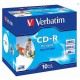 CD-R Verbatim DLP 80 min. 52xPrintable jewel box, 10ks/pack 43325