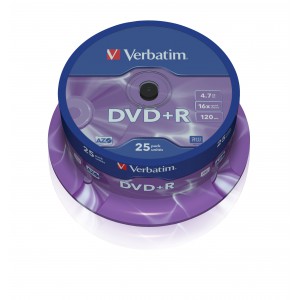 DVD-R Verbatim 4,7 GB 16x 25-cake 43500