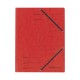 Spisové desky s gumičkou A4 Prešpán 3 chlopně  červené - 10843902