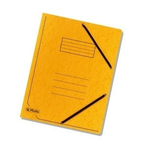 Spisové desky s gumičkou A4 Prešpán 3 chlopně žluté - 10843886